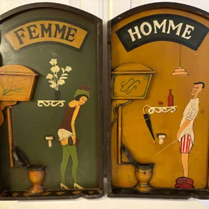 3D Franske Vintage Toilet Tavler - Vintage De Limage