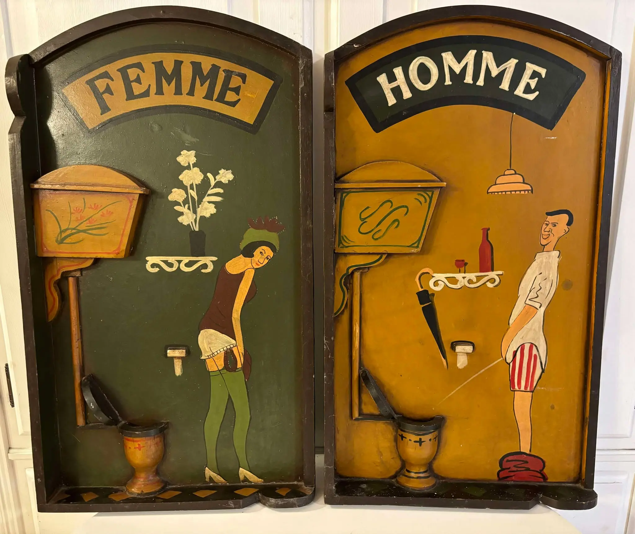 3D Franske Vintage Toilet Tavler - Vintage De Limage