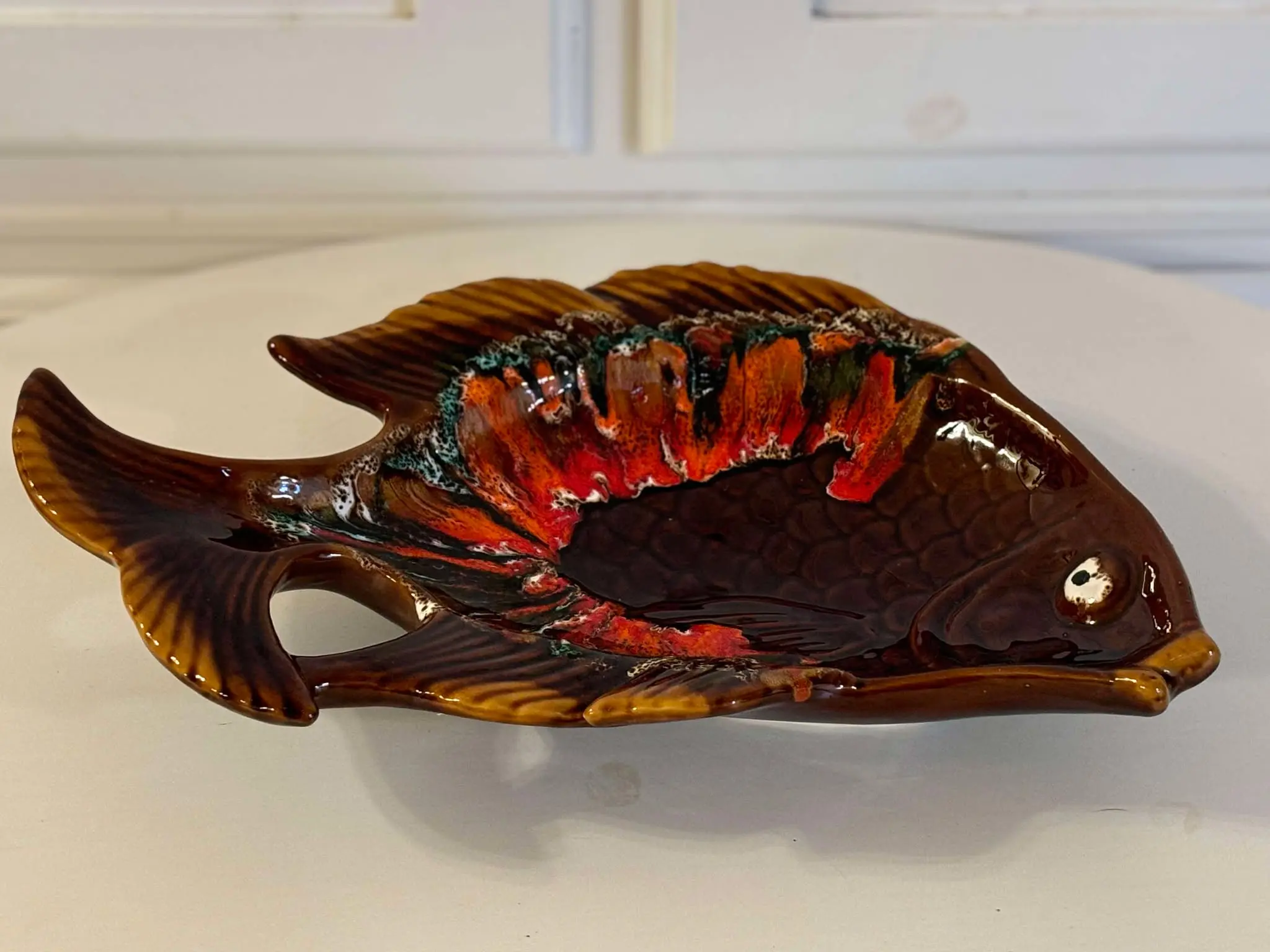 Fiskefad Vallauris France Majolika - Vintage de limage