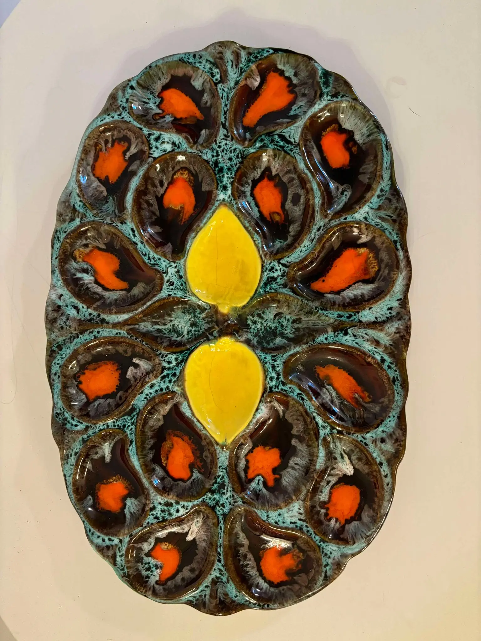 Oesterfad 16 stk - Vallauris France - Vintage De Limage