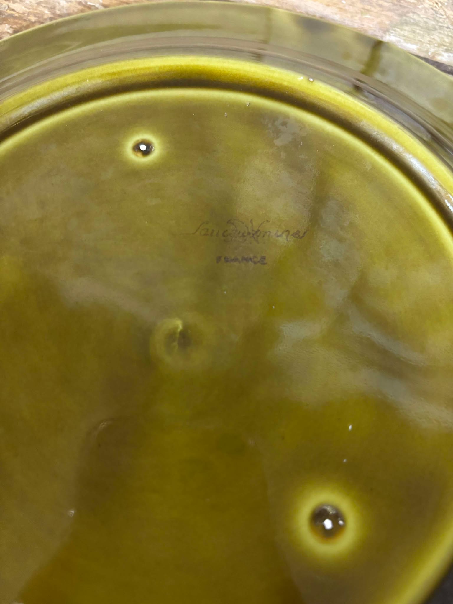 Fiske tallerken grøn sarreguemines - Billede 2