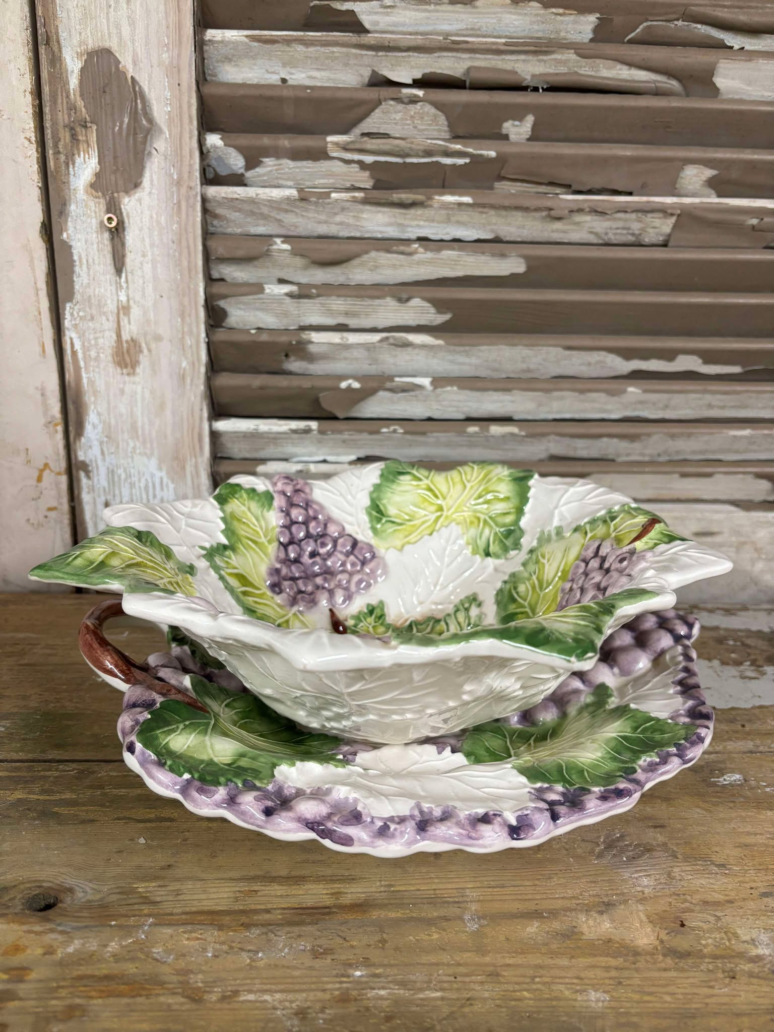 Drue/frugt skål hvid/lilla FRUGT1