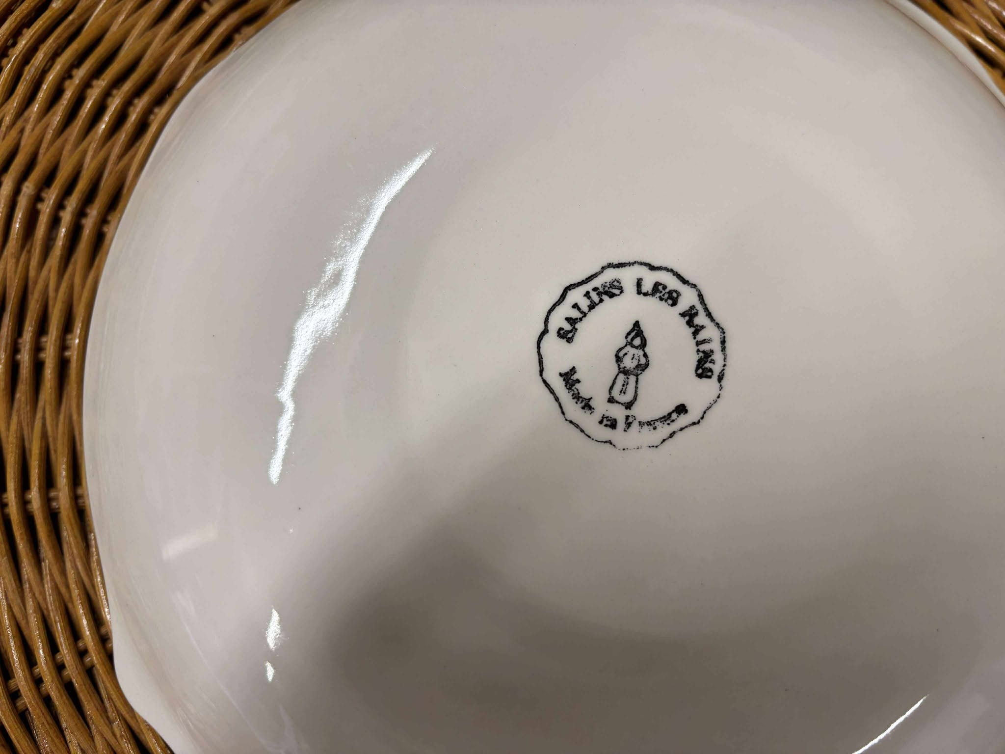 Fisketallerken Sallins Les Bains France hvid/rosa FLAD - Billede 3