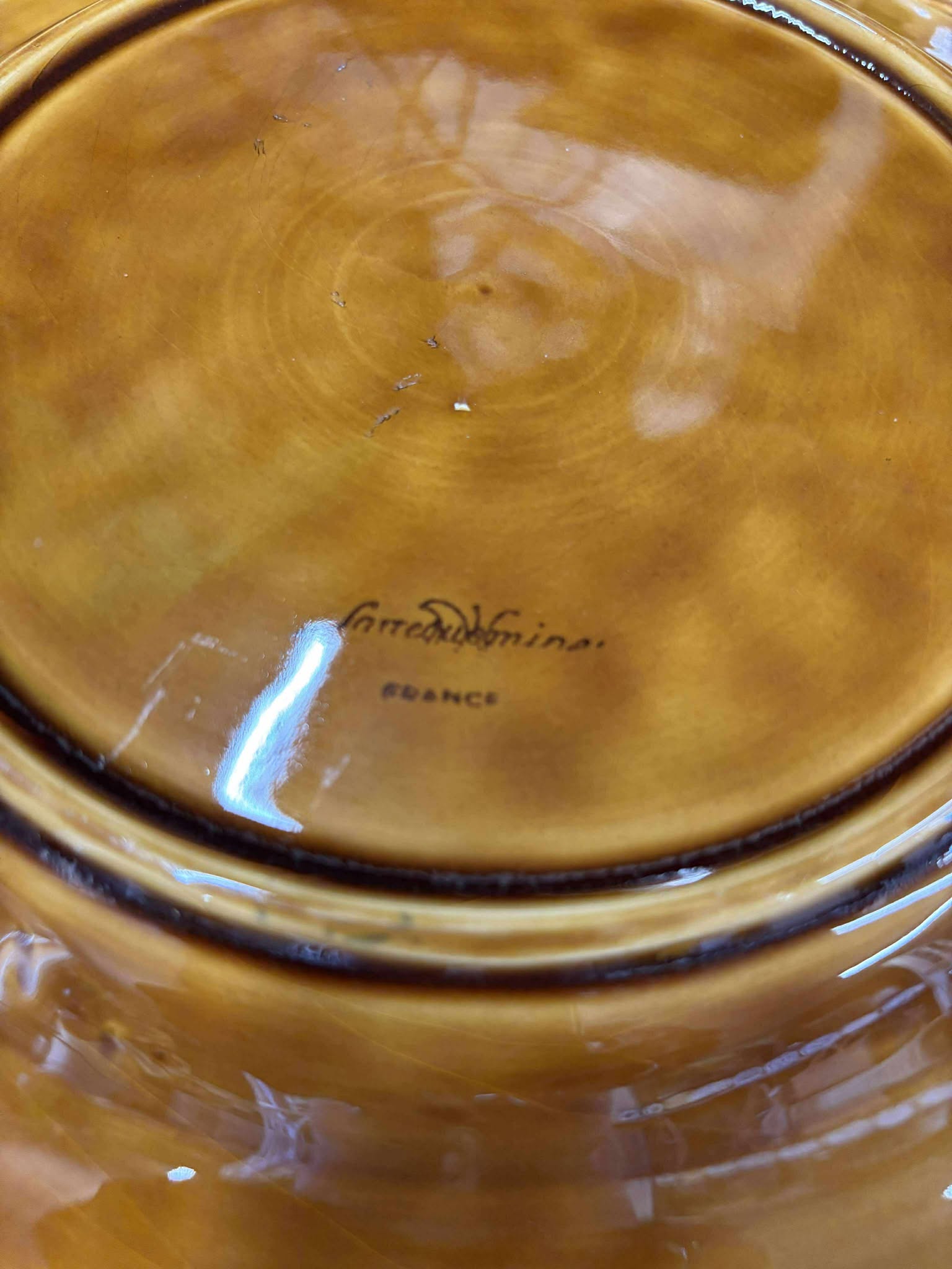 Fiske tallerken Sarreguemines france brun - Billede 3